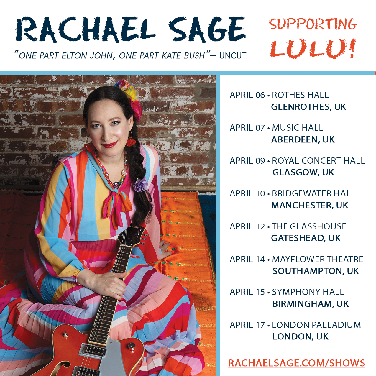 Rachael Sage UK Tour Lulu