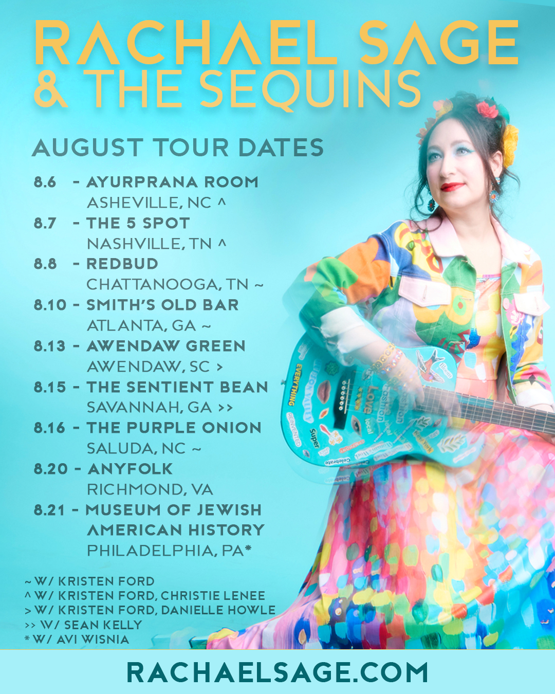 Rachael Sage August 2025 Tour Dates