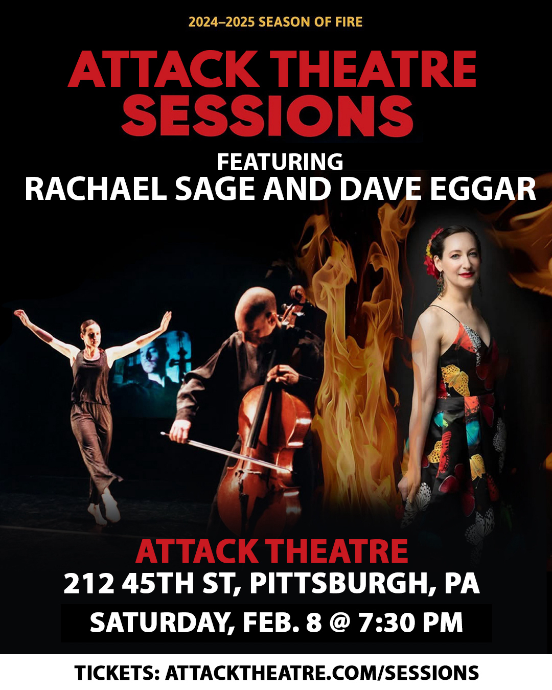 Rachael Sage w/Dave Eggar & Attack Theatre in Pittsburgh Saturday, Feb 8
