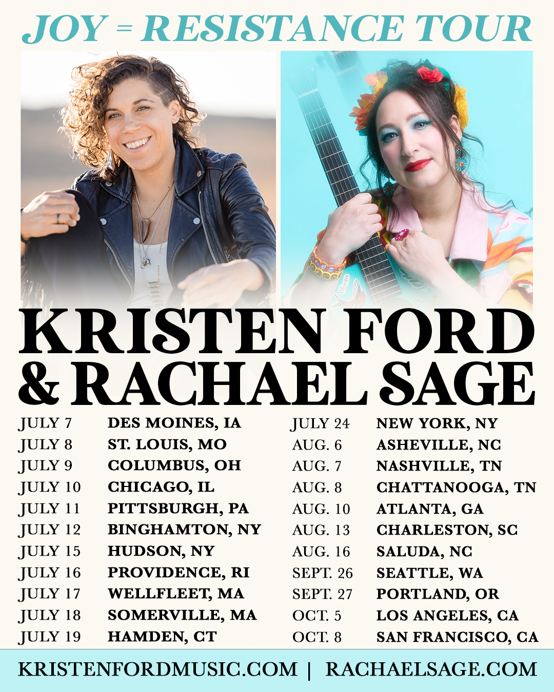 Rachael Sage & Kristen Ford Joy=Resistance Tour