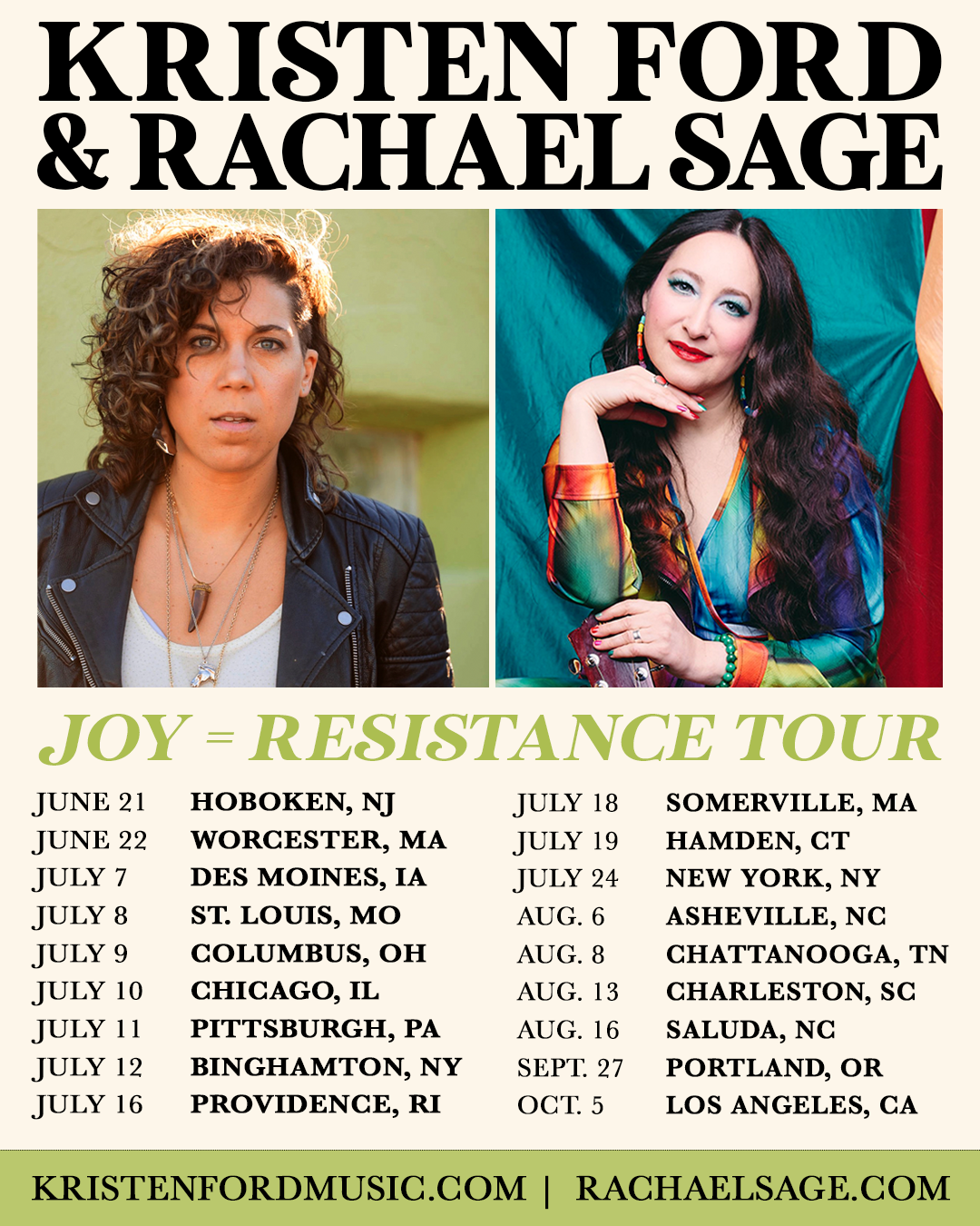 Rachael Sage & Kristen Ford Joy=Resistance Tour