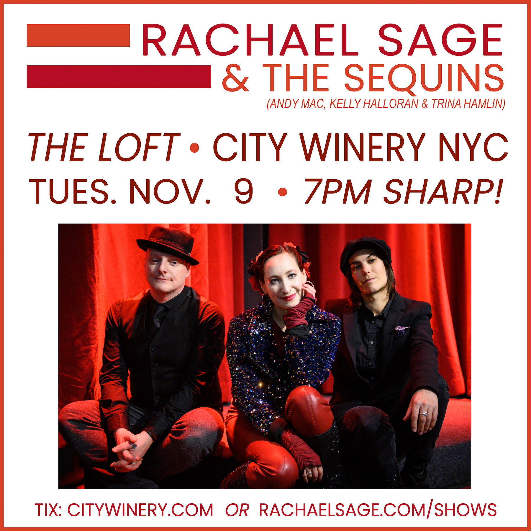Rachael Sage & The Sequins At City Winery Loft NYC