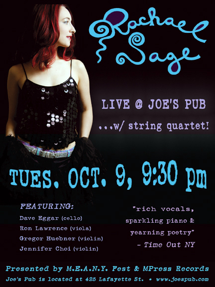 Rachael Sage Live @ Joe's Pub Oct. 9th 2007
