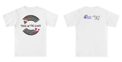 Rainbow Mind t-shirt designed by Rachael Sage, front and back
