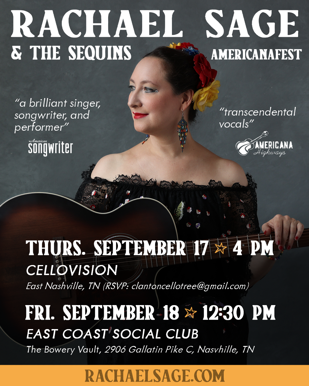 Rachael Sage at Americanafest September 12-18 2026, photo by Jeff Fasano