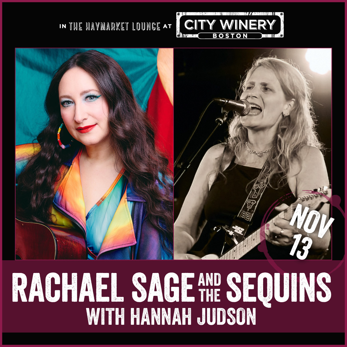 Rachael Sage with Hannah Judson at City Winery Boston November 13